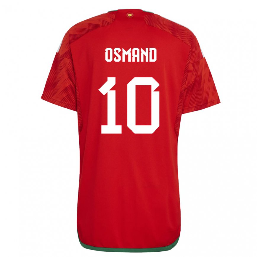 Gyermek Walesi Callum Osmand #10 Piros Hazai Jersey 22-24 Mez Póló