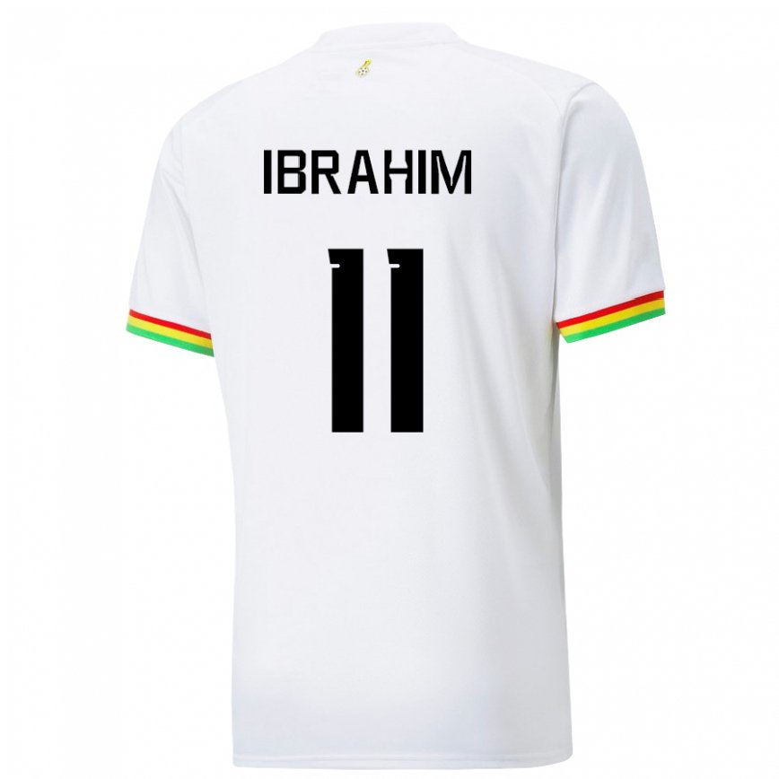 Gyermek Ghánai Zubairu Ibrahim #11 Fehér Hazai Jersey 22-24 Mez Póló