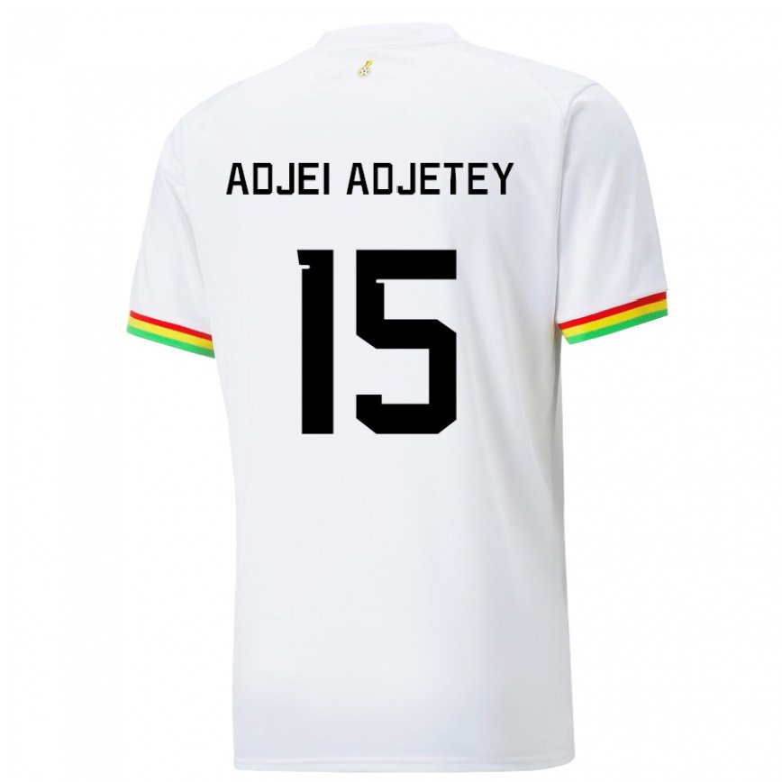 Gyermek Ghánai Jonas Adjei Adjetey #15 Fehér Hazai Jersey 22-24 Mez Póló