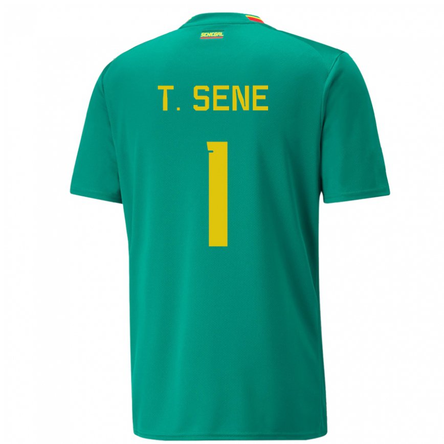 Gyermek Szenegáli Thiaba Gueye Sene #1 Zöld Idegenbeli Jersey 22-24 Mez Póló