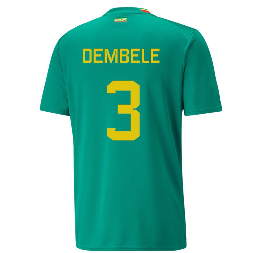 Gyermek Szenegáli Anta Dembele #3 Zöld Idegenbeli Jersey 22-24 Mez Póló