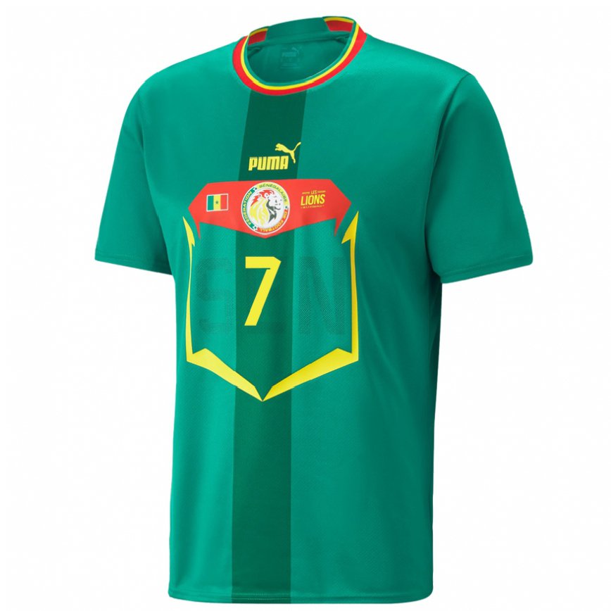 Gyermek Szenegáli Mama Diop #7 Zöld Idegenbeli Jersey 22-24 Mez Póló