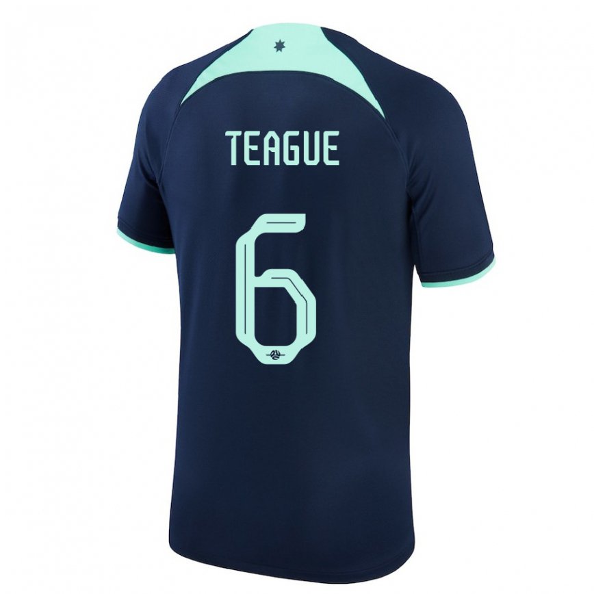 Gyermek Ausztrál Ryan Teague #6 Sötétkék Idegenbeli Jersey 22-24 Mez Póló