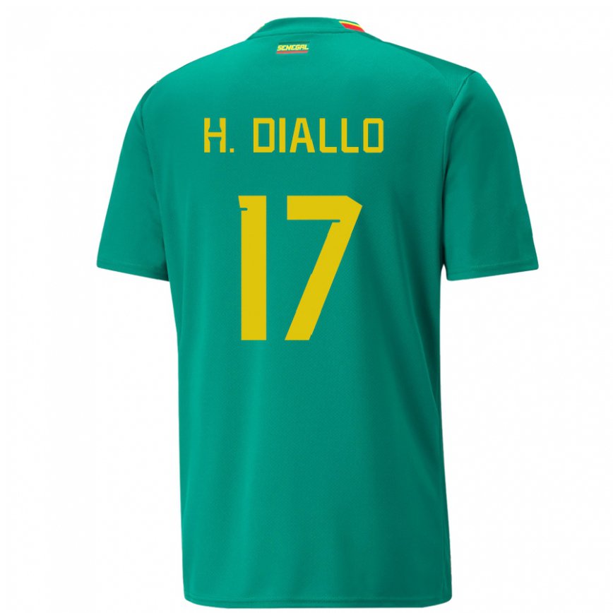 Gyermek Szenegáli Hapsatou Malado Diallo #17 Zöld Idegenbeli Jersey 22-24 Mez Póló