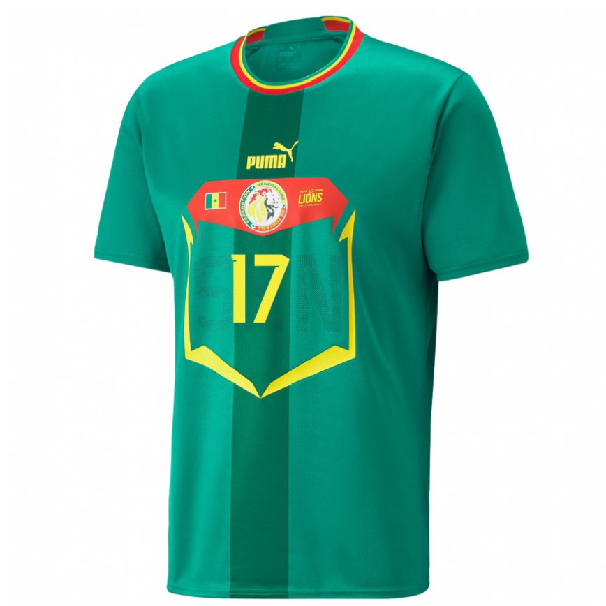 Gyermek Szenegáli Hapsatou Malado Diallo #17 Zöld Idegenbeli Jersey 22-24 Mez Póló