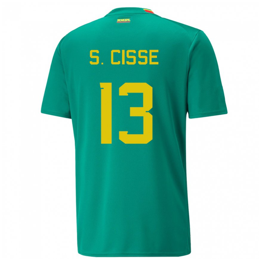 Gyermek Szenegáli Souleymane Cisse #13 Zöld Idegenbeli Jersey 22-24 Mez Póló