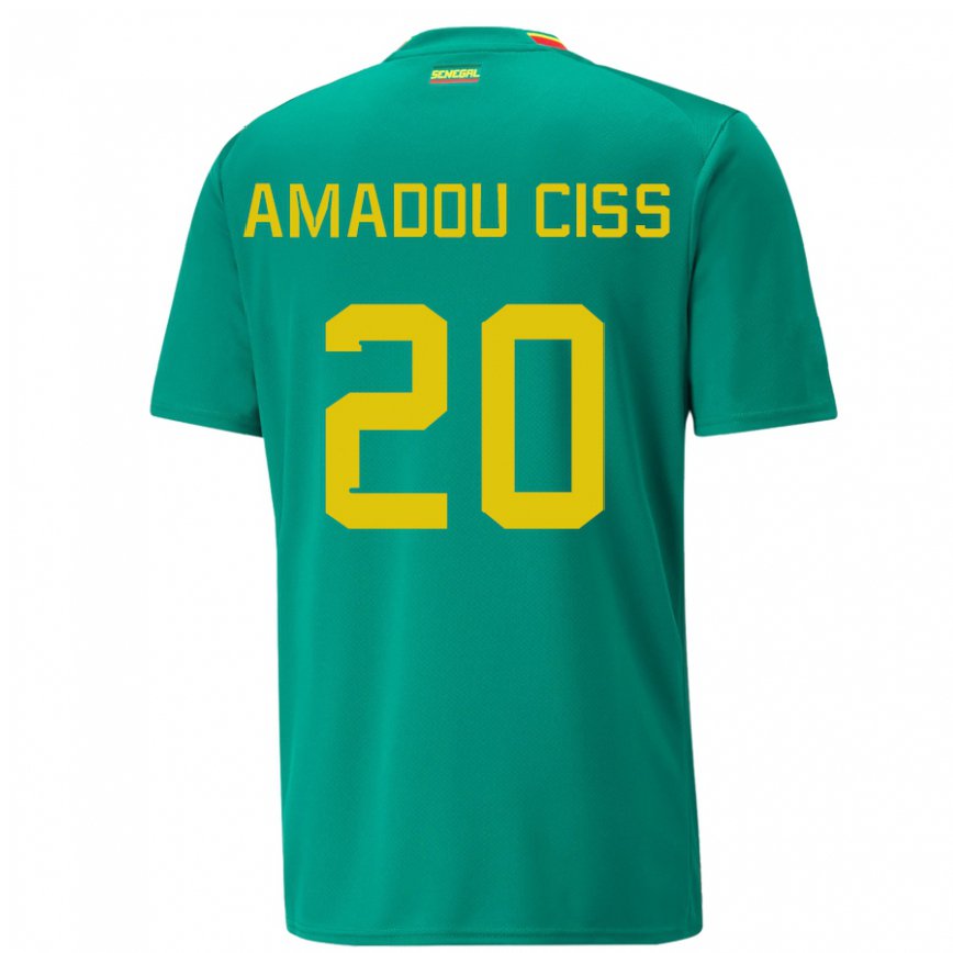 Gyermek Szenegáli Amadou Ciss #20 Zöld Idegenbeli Jersey 22-24 Mez Póló