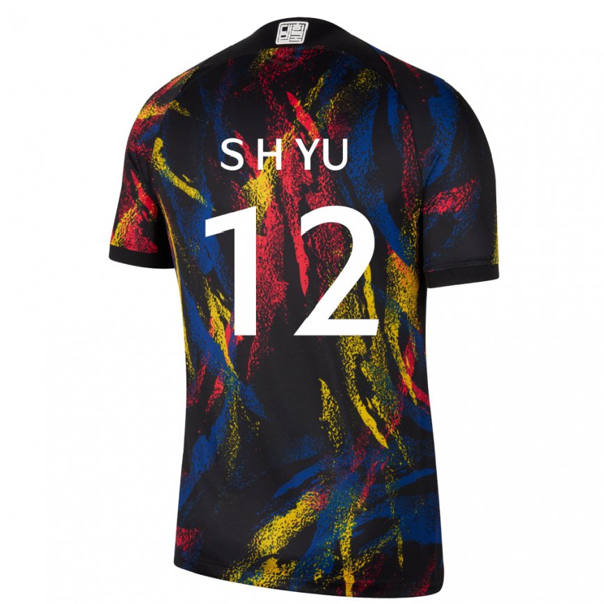 Gyermek Dél-koreai Yu Seung Hyun #12 Sokszínű Idegenbeli Jersey 22-24 Mez Póló