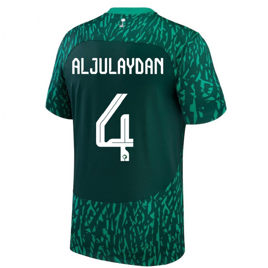 Gyermek Szaúd-arábiai Ahmed Aljulaydan #4 Dark Zöld Idegenbeli Jersey 22-24 Mez Póló