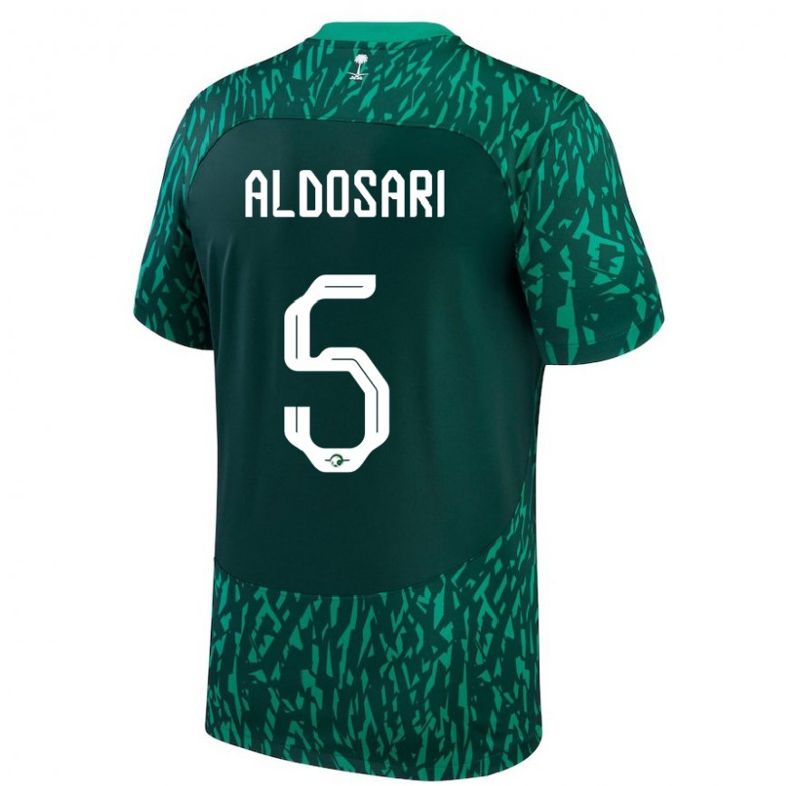 Gyermek Szaúd-arábiai Mohammed Aldosari #5 Dark Zöld Idegenbeli Jersey 22-24 Mez Póló