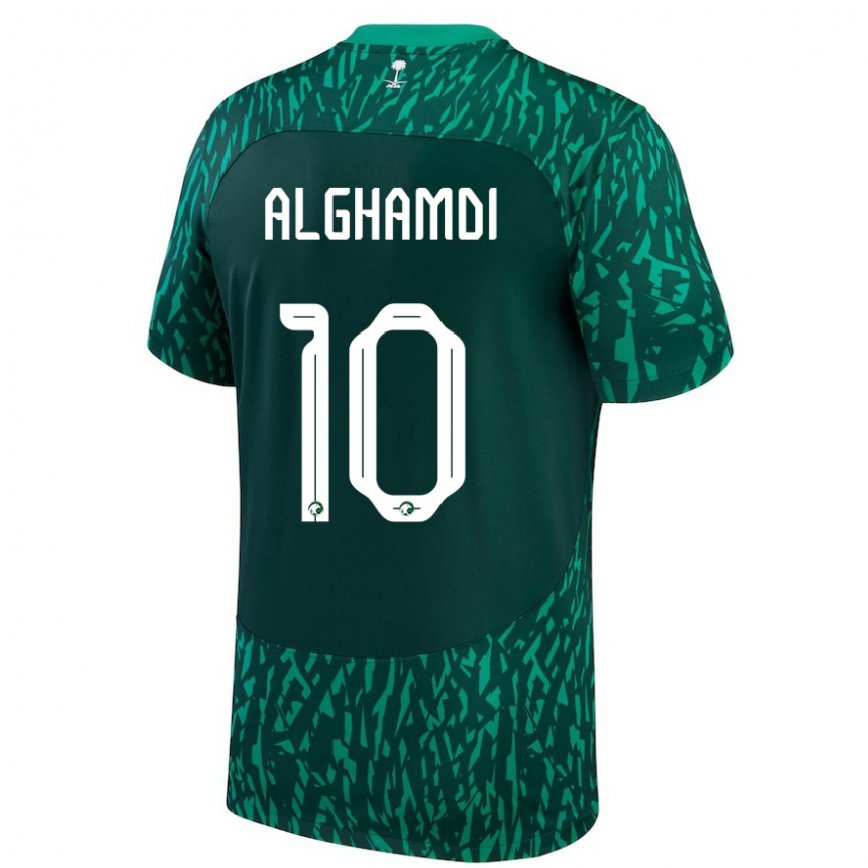 Gyermek Szaúd-arábiai Ahmad Alghamdi #10 Dark Zöld Idegenbeli Jersey 22-24 Mez Póló