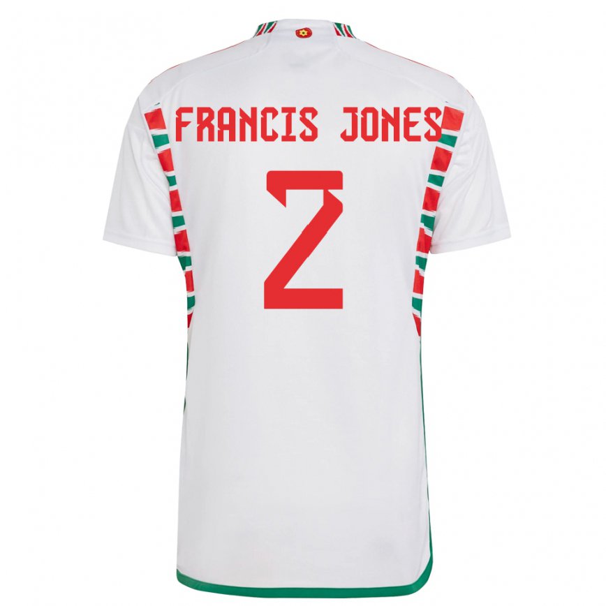 Gyermek Walesi Maria Francis Jones #2 Fehér Idegenbeli Jersey 22-24 Mez Póló