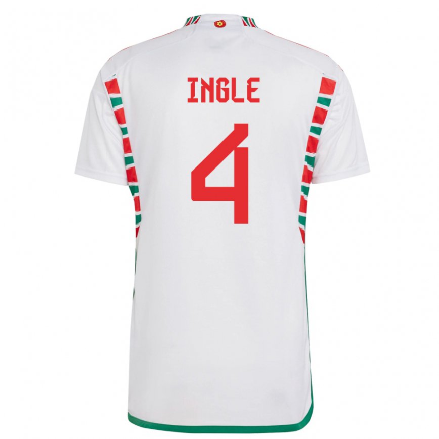 Gyermek Walesi Sophie Ingle #4 Fehér Idegenbeli Jersey 22-24 Mez Póló