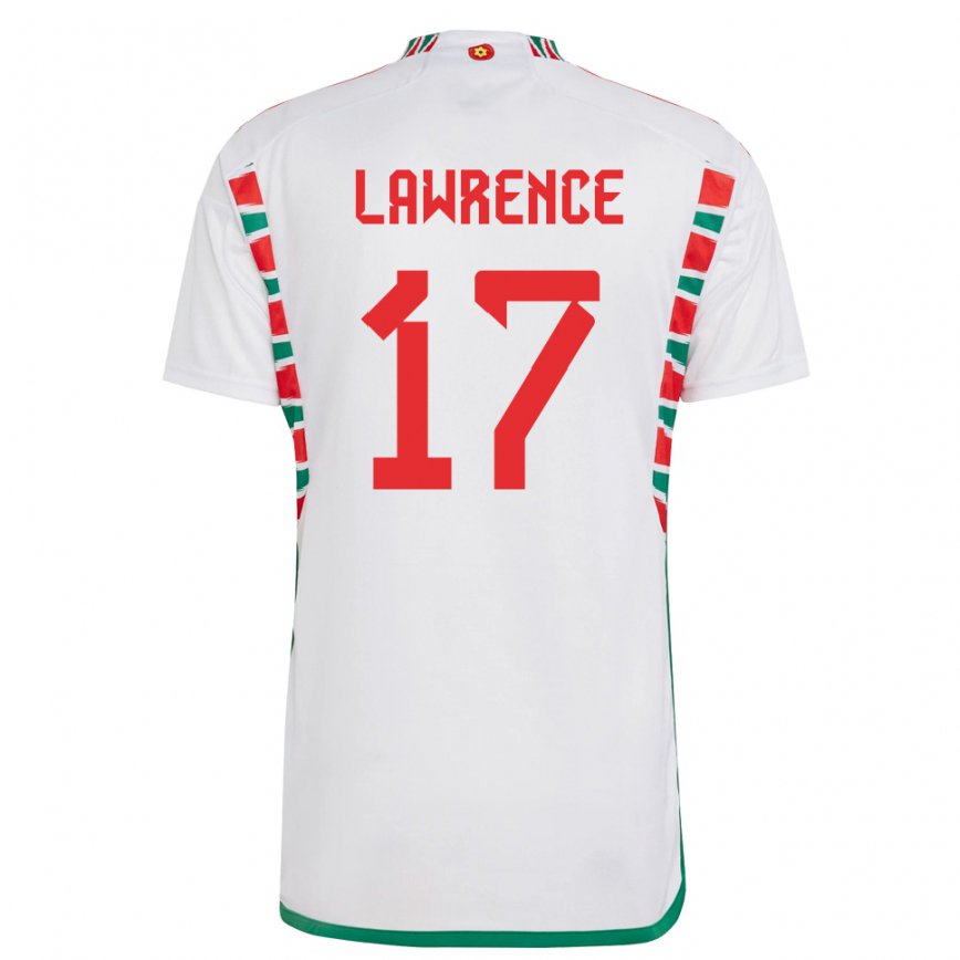 Gyermek Walesi Nadia Lawrence #17 Fehér Idegenbeli Jersey 22-24 Mez Póló