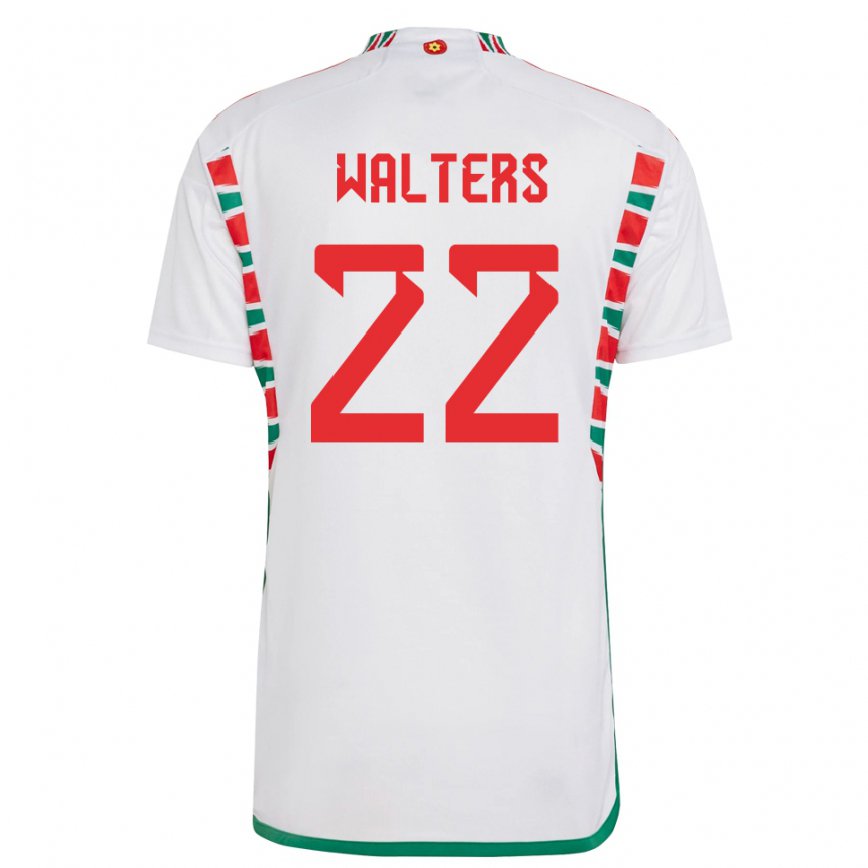 Gyermek Walesi Georgia Walters #22 Fehér Idegenbeli Jersey 22-24 Mez Póló