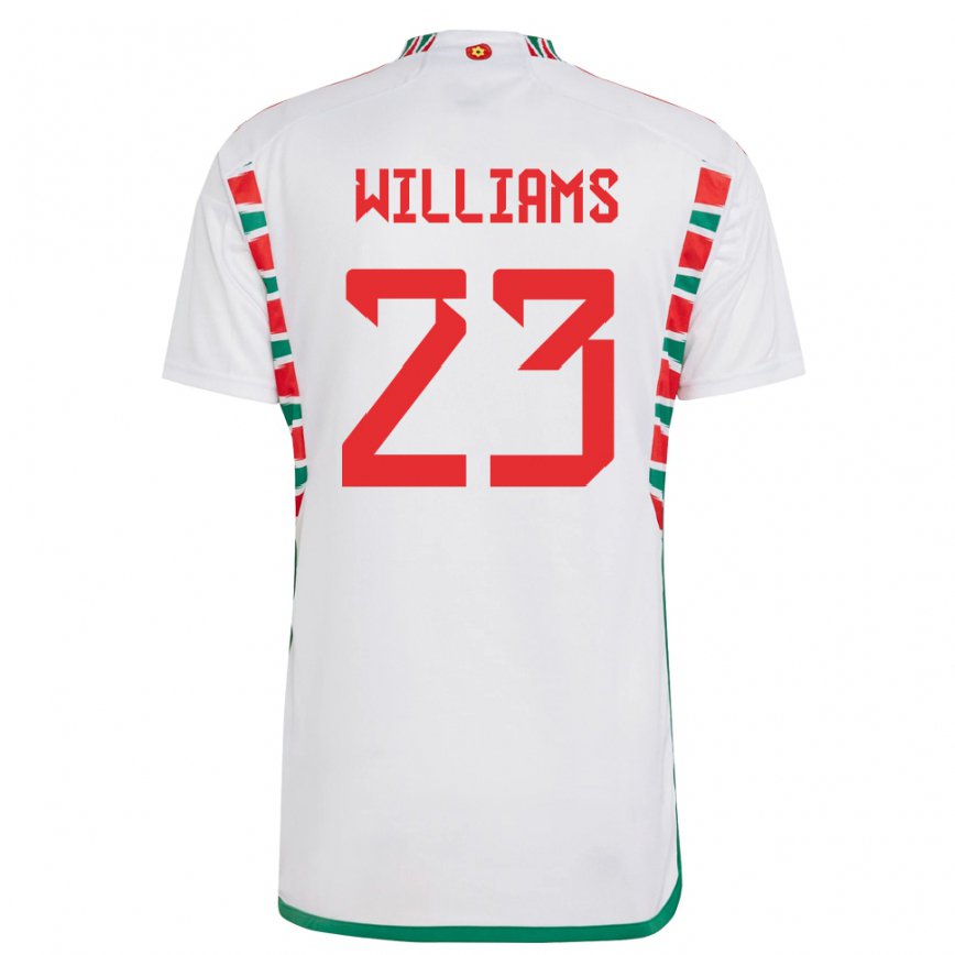 Gyermek Walesi Chloe Williams #23 Fehér Idegenbeli Jersey 22-24 Mez Póló