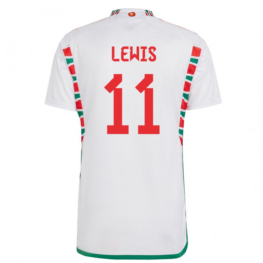 Gyermek Walesi Sonny Lewis #11 Fehér Idegenbeli Jersey 22-24 Mez Póló