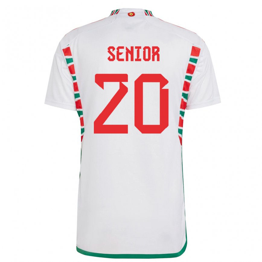 Gyermek Walesi Matt Senior #20 Fehér Idegenbeli Jersey 22-24 Mez Póló