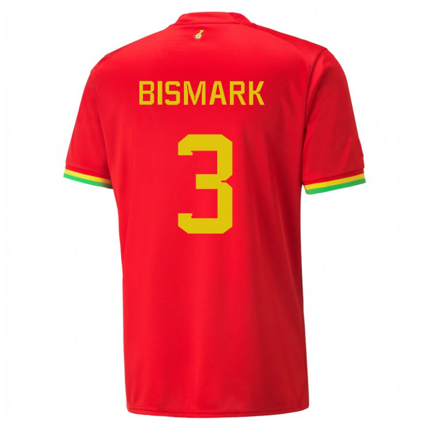 Gyermek Ghánai Anim Bismark #3 Piros Idegenbeli Jersey 22-24 Mez Póló