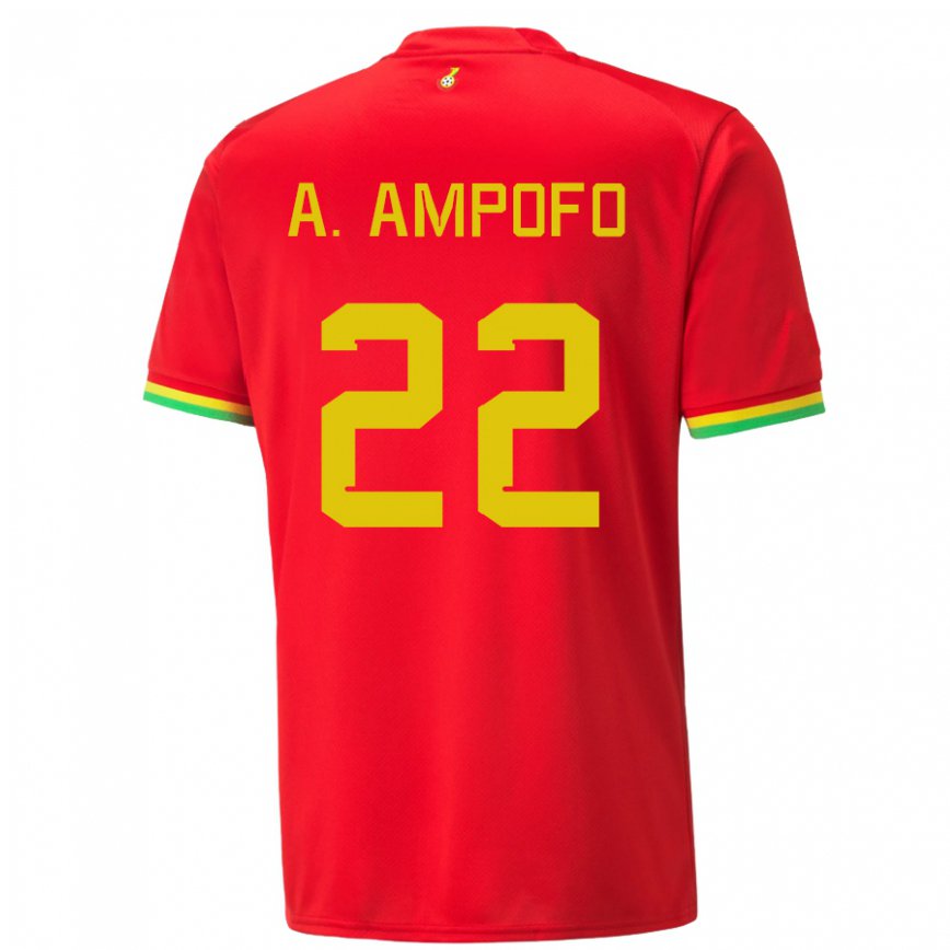 Gyermek Ghánai Eugene Amankwah Ampofo #22 Piros Idegenbeli Jersey 22-24 Mez Póló