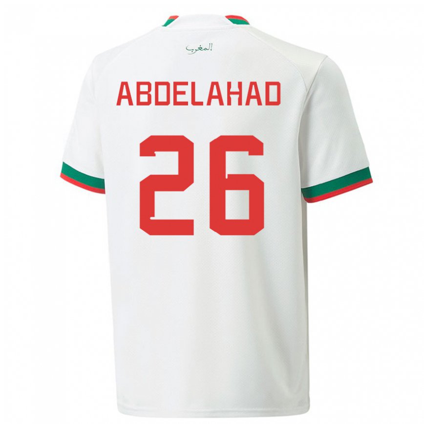 Gyermek Marokkói Imane Abdelahad #26 Fehér Idegenbeli Jersey 22-24 Mez Póló