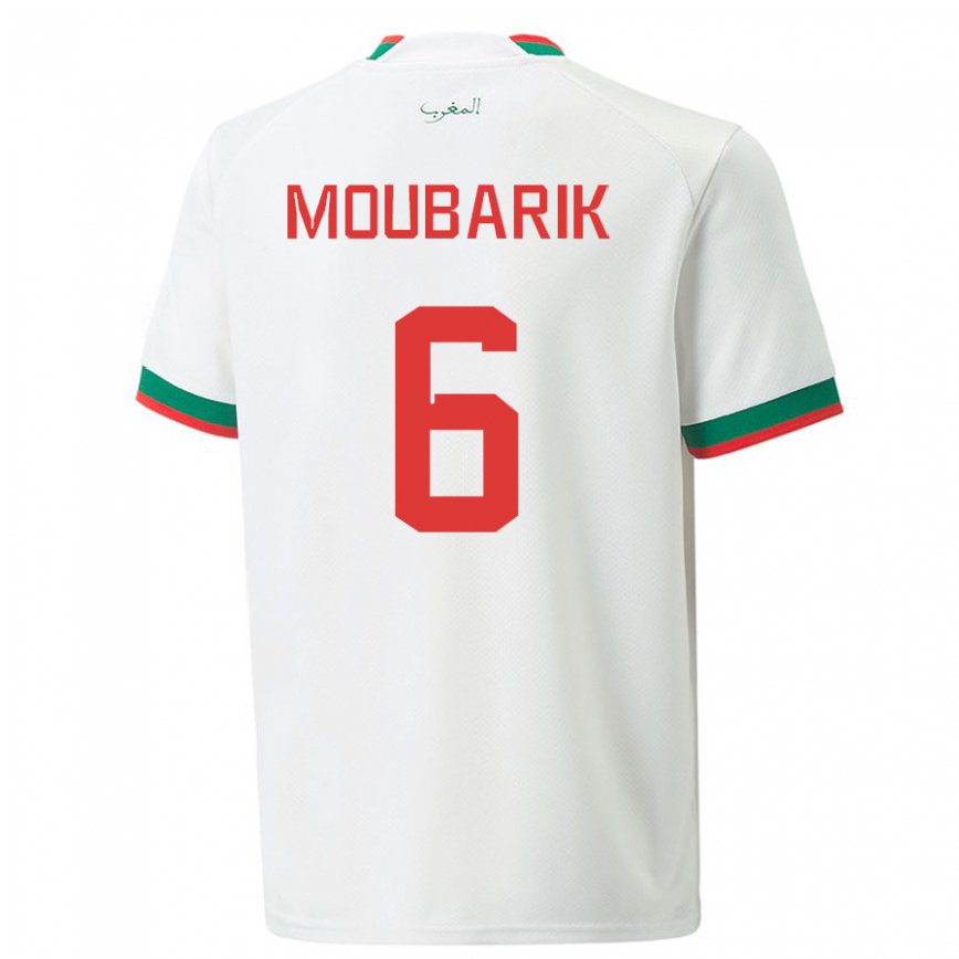 Gyermek Marokkói El Mehdi Moubarik #6 Fehér Idegenbeli Jersey 22-24 Mez Póló