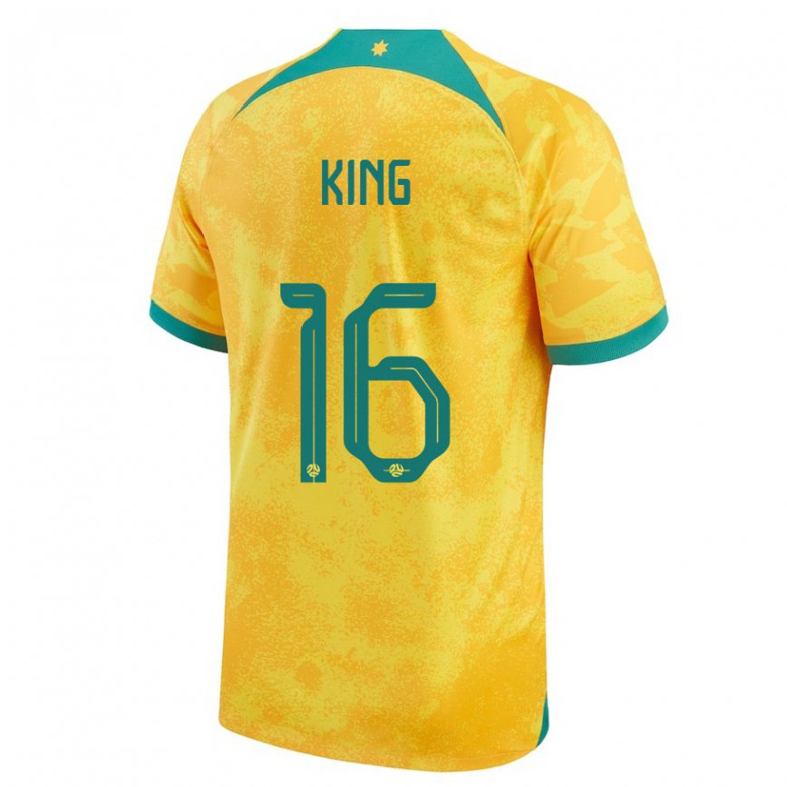 Férfi Ausztrál Joel King #16 Aranysárga Hazai Jersey 22-24 Mez Póló