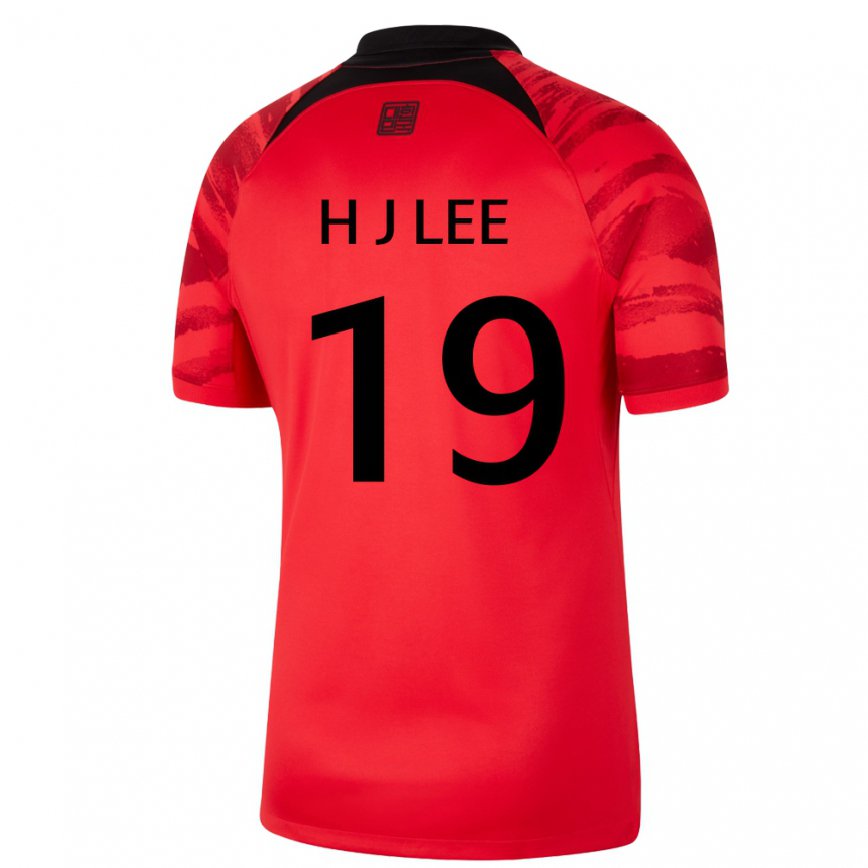 Férfi Dél-koreai Lee Hyun Jun #19 Piros Fekete Hazai Jersey 22-24 Mez Póló