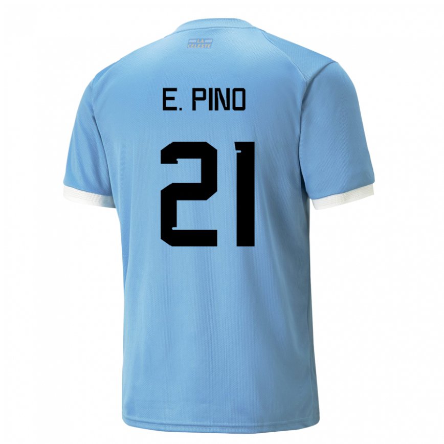 Férfi Uruguayi Emiliano Del Pino #21 Kék Hazai Jersey 22-24 Mez Póló