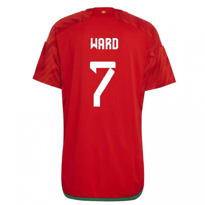 Férfi Walesi Helen Ward #7 Piros Hazai Jersey 22-24 Mez Póló