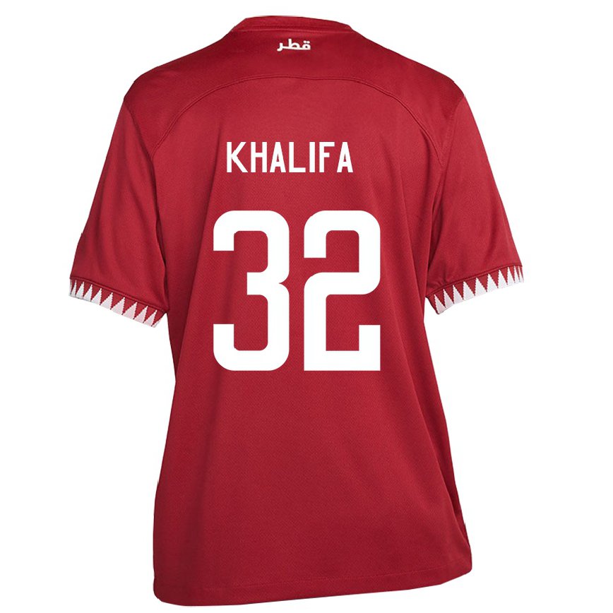 Férfi Katari Duana Khalifa #32 Gesztenyebarna Hazai Jersey 22-24 Mez Póló