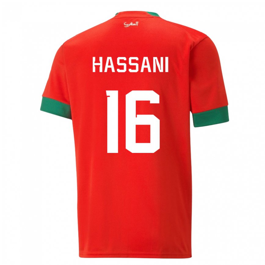 Férfi Marokkói Samya Hassani #16 Piros Hazai Jersey 22-24 Mez Póló