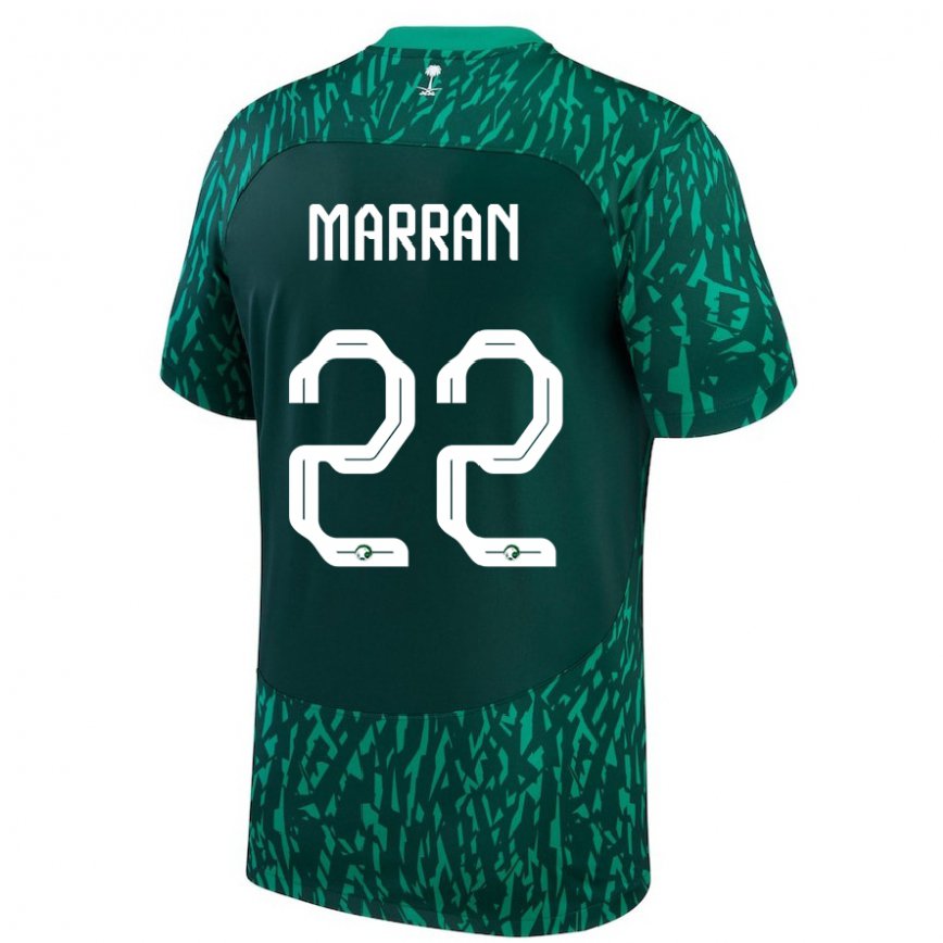 Férfi Szaúd-arábiai Mohammed Marran #22 Dark Zöld Idegenbeli Jersey 22-24 Mez Póló