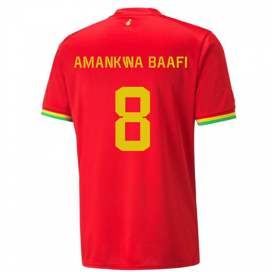 Férfi Ghánai Yaw Amankwa Baafi #8 Piros Idegenbeli Jersey 22-24 Mez Póló