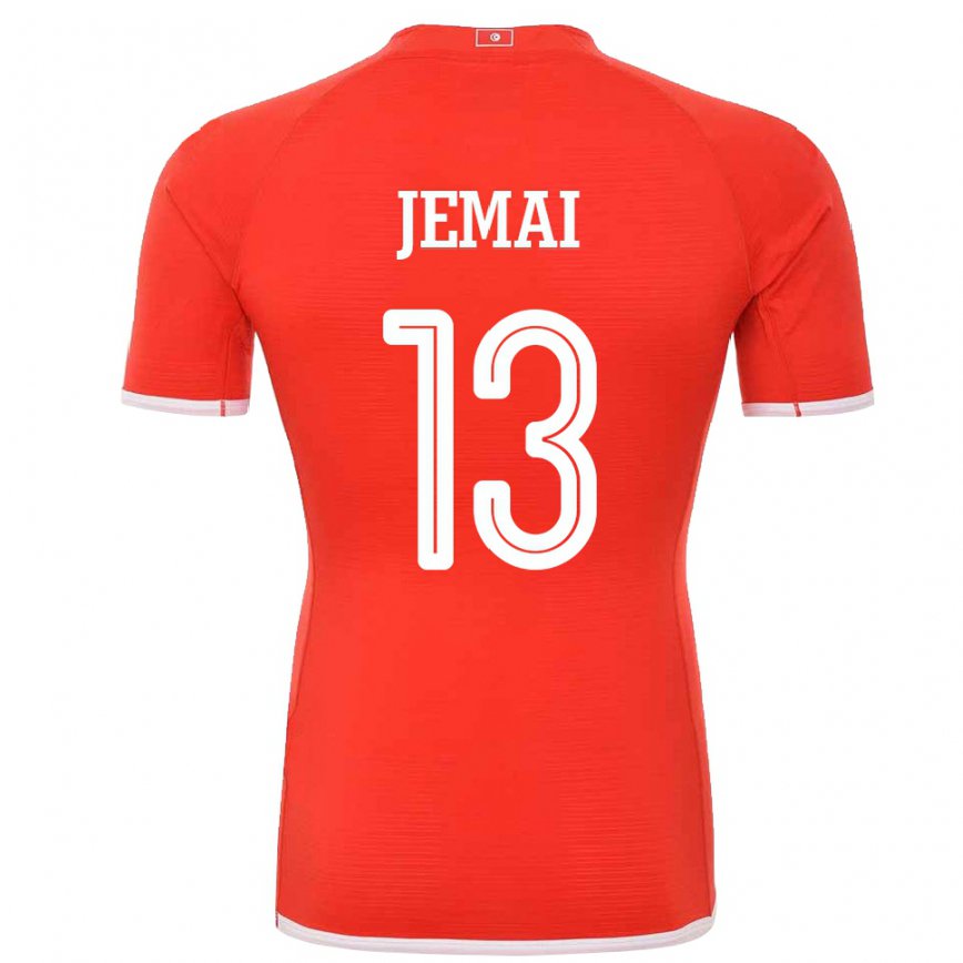 Női Tunéziai Yasmine Jemai #13 Piros Hazai Jersey 22-24 Mez Póló