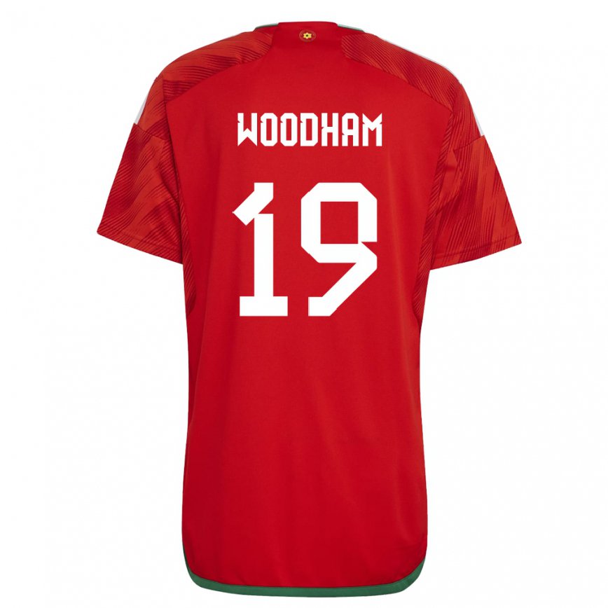 Női Walesi Lily Woodham #19 Piros Hazai Jersey 22-24 Mez Póló