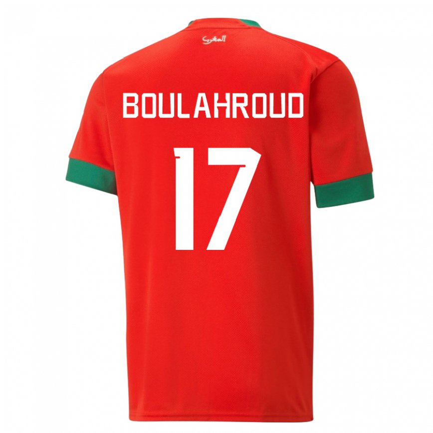 Női Marokkói Charaf Eddine Boulahroud #17 Piros Hazai Jersey 22-24 Mez Póló