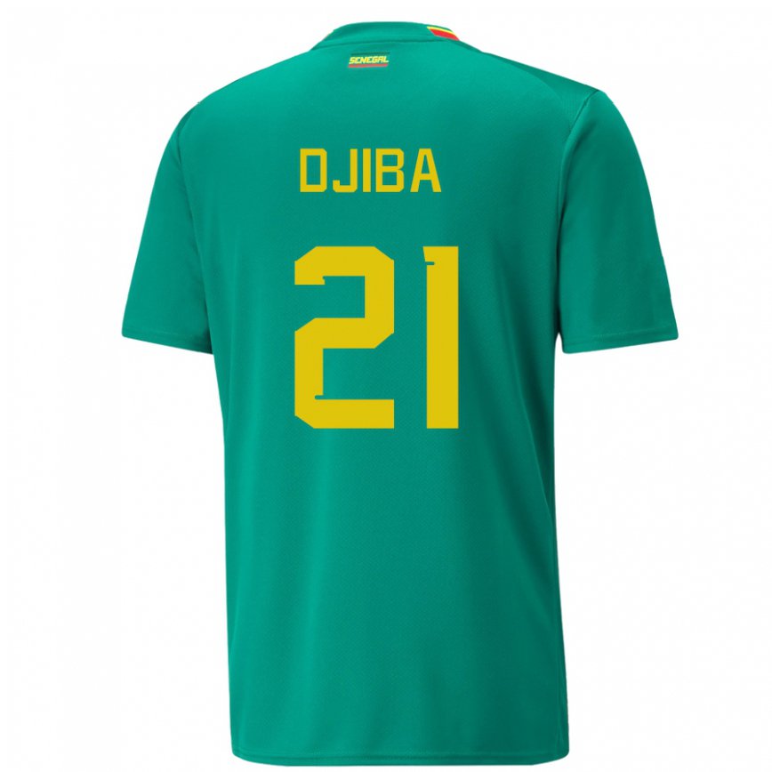 Női Szenegáli Francois Djiba #21 Zöld Idegenbeli Jersey 22-24 Mez Póló