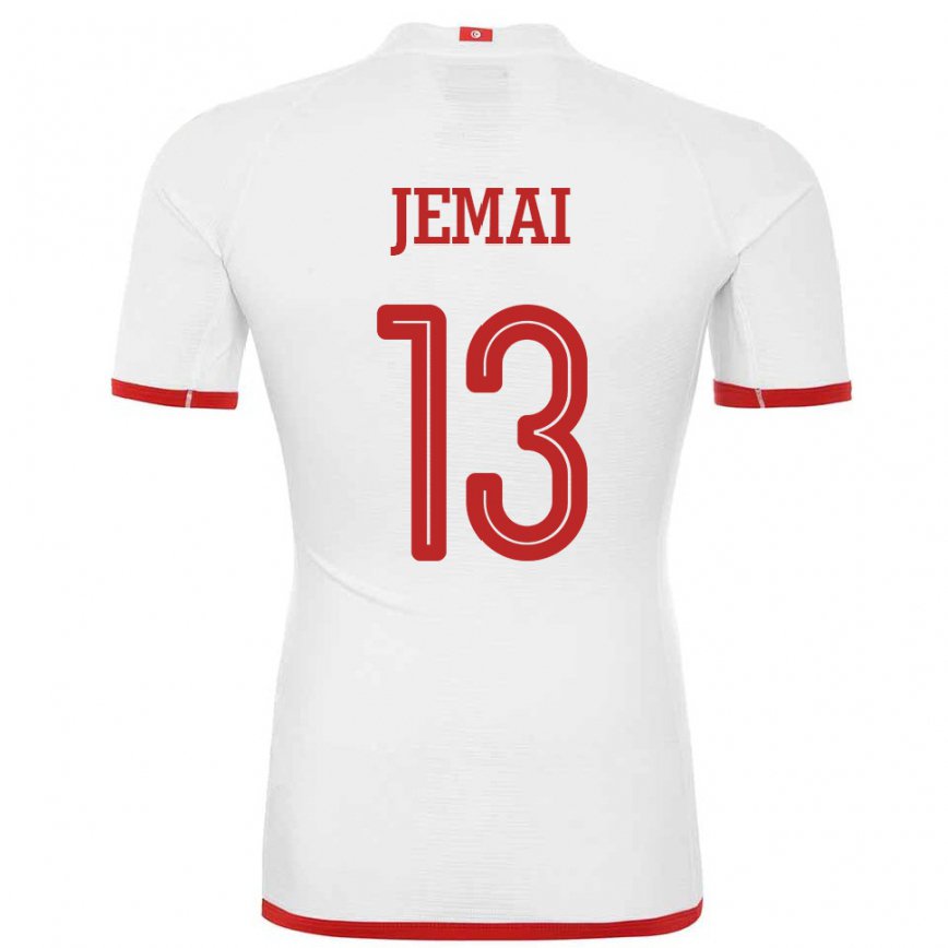 Női Tunéziai Yasmine Jemai #13 Fehér Idegenbeli Jersey 22-24 Mez Póló