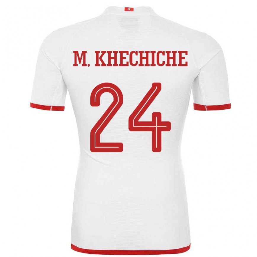 Női Tunéziai Mohamed Amine Khechiche #24 Fehér Idegenbeli Jersey 22-24 Mez Póló