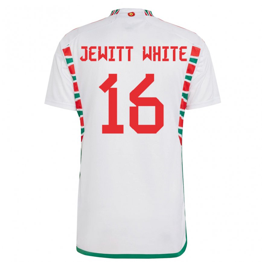 Női Walesi Harry Jewitt White #16 Fehér Idegenbeli Jersey 22-24 Mez Póló