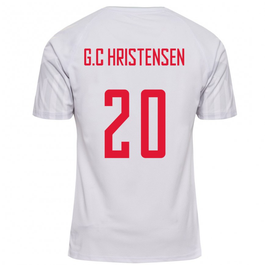 Női Dán Gustav Christensen #20 Fehér Idegenbeli Jersey 22-24 Mez Póló