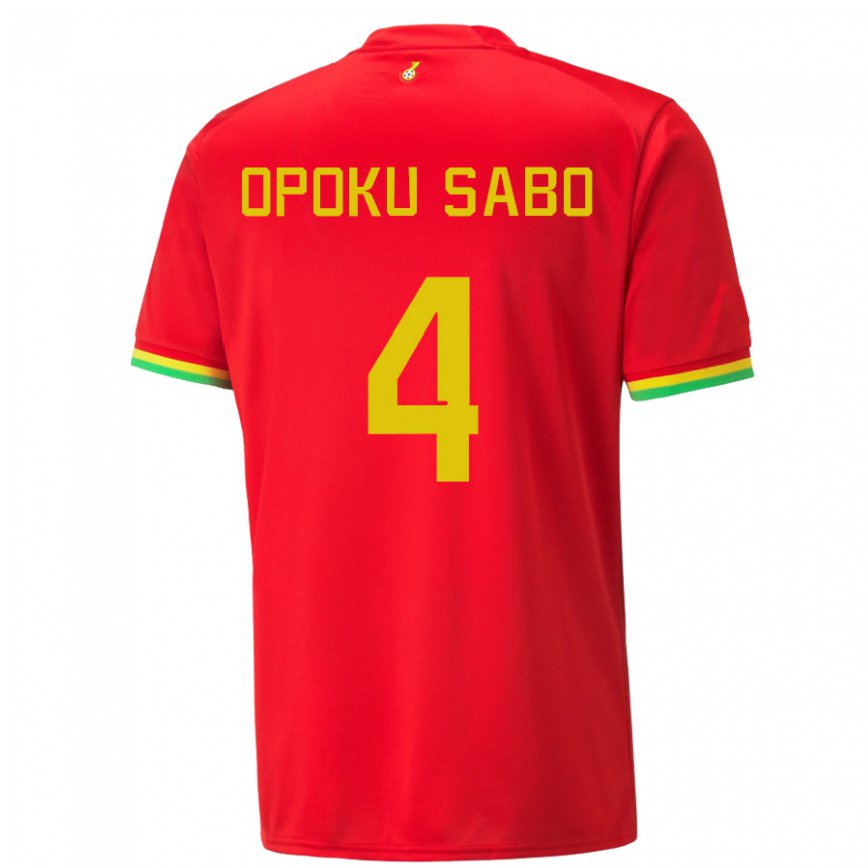 Női Ghánai Alex Opoku Sabo #4 Piros Idegenbeli Jersey 22-24 Mez Póló