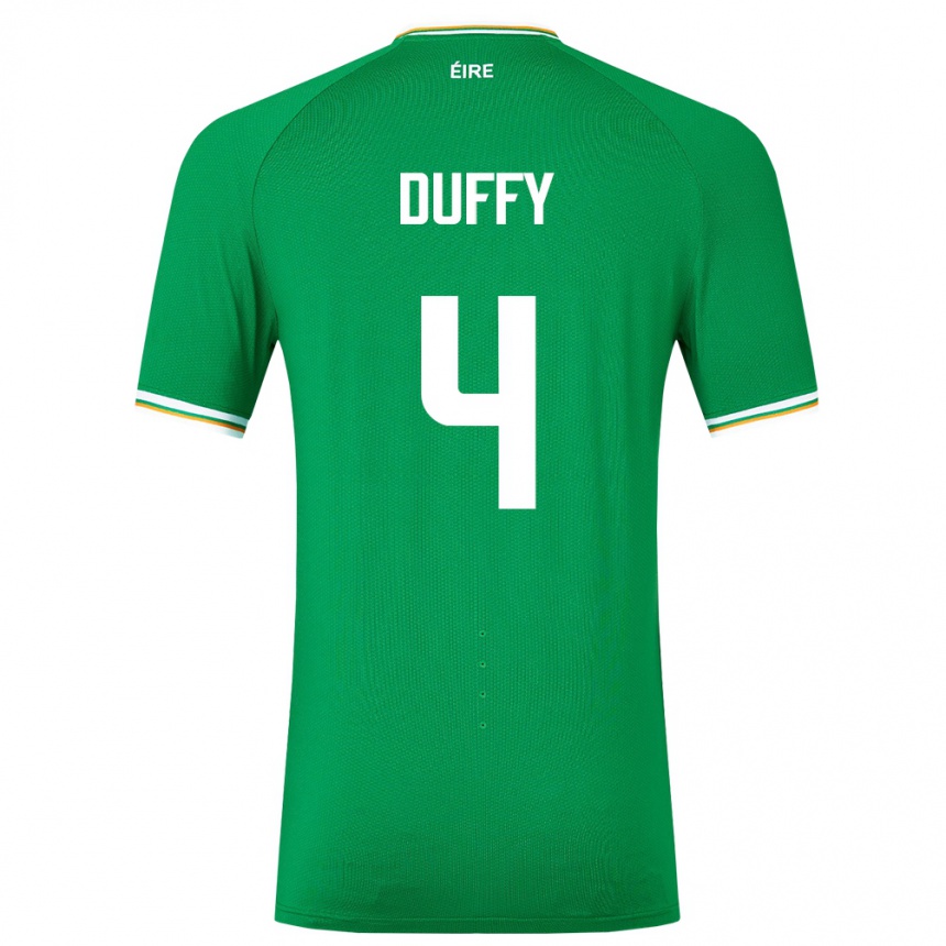 Gyermek Labdarúgás Ír-Sziget Shane Duffy #4 Zöld Hazai Jersey 24-26 Mez Póló Ing