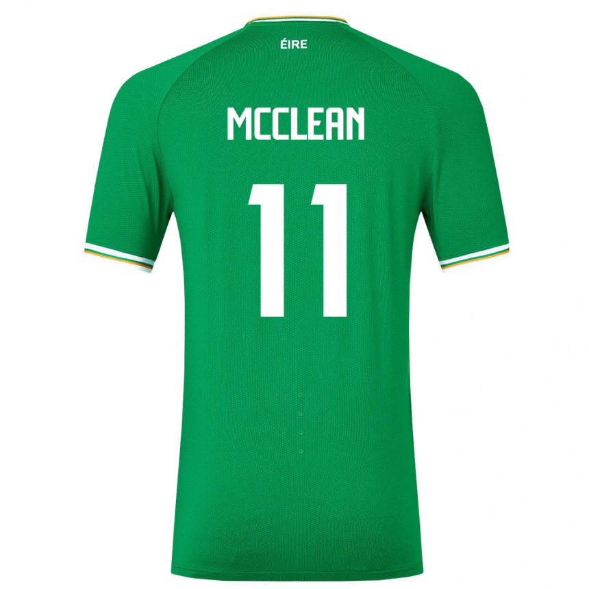 Gyermek Labdarúgás Ír-Sziget James Mcclean #11 Zöld Hazai Jersey 24-26 Mez Póló Ing