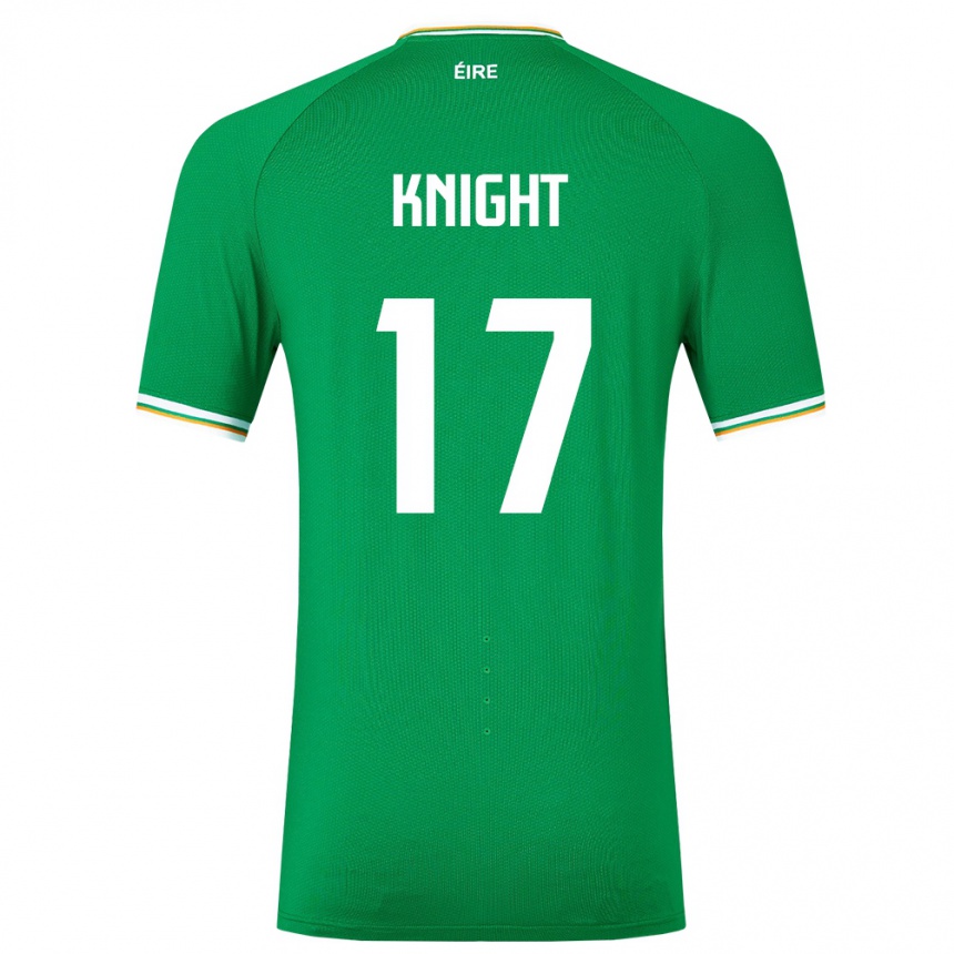 Gyermek Labdarúgás Ír-Sziget Jason Knight #17 Zöld Hazai Jersey 24-26 Mez Póló Ing