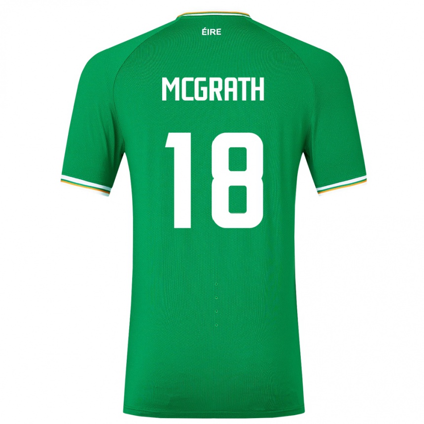 Gyermek Labdarúgás Ír-Sziget Jamie Mcgrath #18 Zöld Hazai Jersey 24-26 Mez Póló Ing