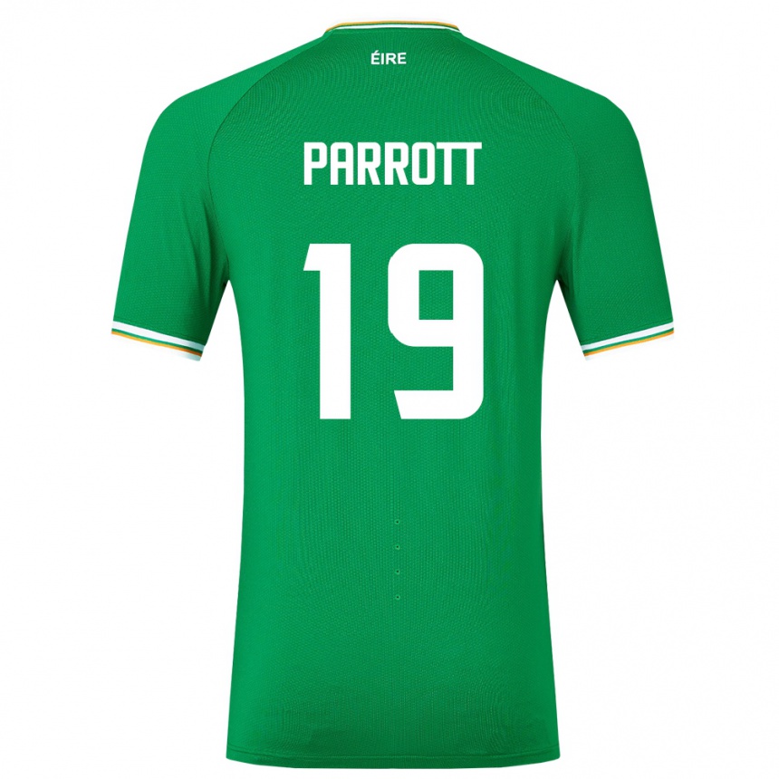 Gyermek Labdarúgás Ír-Sziget Troy Parrott #19 Zöld Hazai Jersey 24-26 Mez Póló Ing