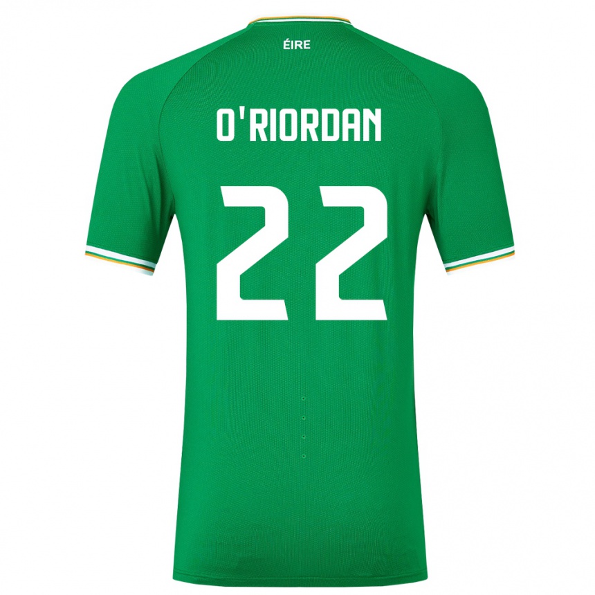 Gyermek Labdarúgás Ír-Sziget Connor O'riordan #22 Zöld Hazai Jersey 24-26 Mez Póló Ing