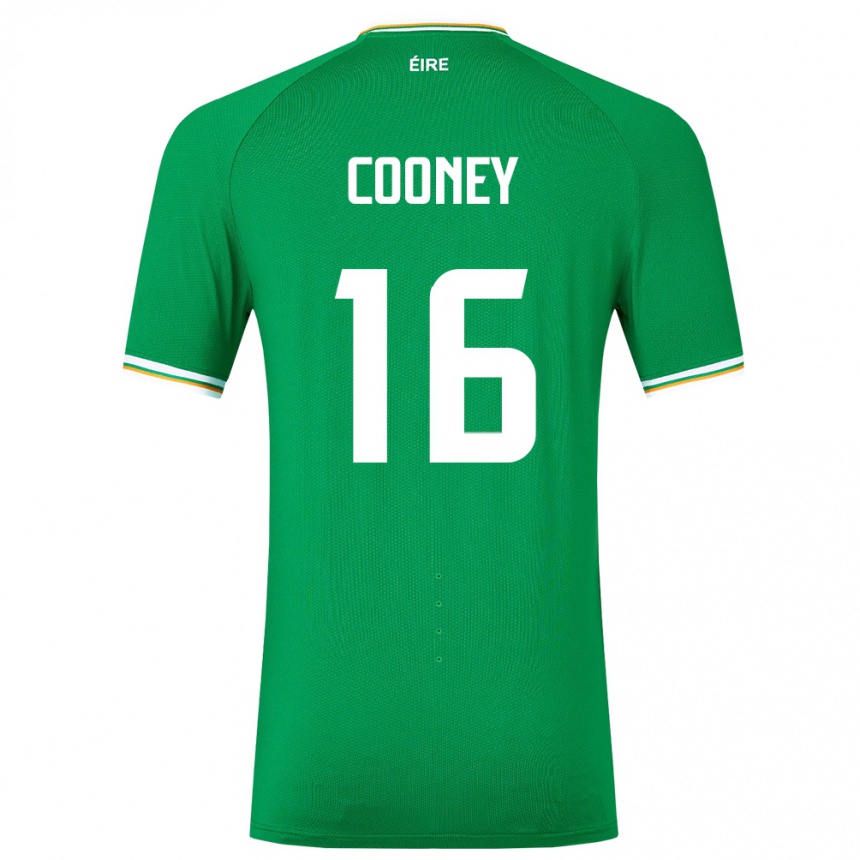 Gyermek Labdarúgás Ír-Sziget Oisin Cooney #16 Zöld Hazai Jersey 24-26 Mez Póló Ing